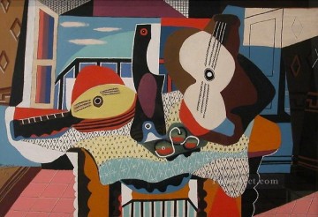 Mandoline et guitare 1924 Cubismo Pinturas al óleo